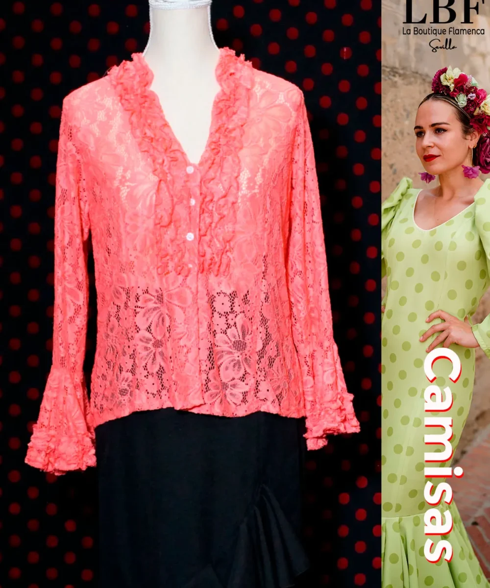 LBF Camisa flamenca encaje coral