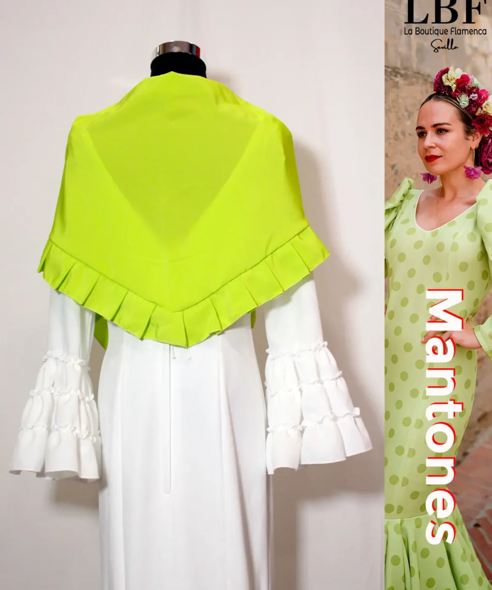 LBF Mantones flamenca  pico verde lima