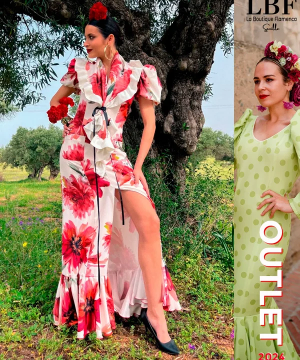 LBF Traje flamenca bata floral. Talla 36