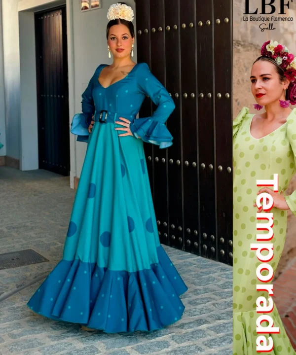 LBF Traje de flamenca Bata cinturón strech . Talla 38