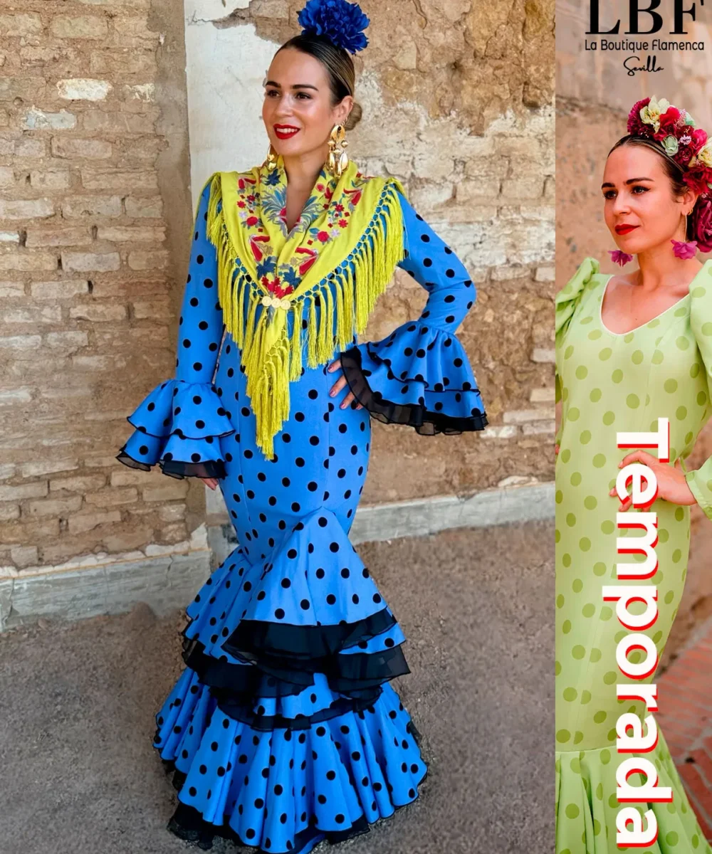 LBF Traje de flamenca lycra bioelástica Margarita. Varias colores y tallas.