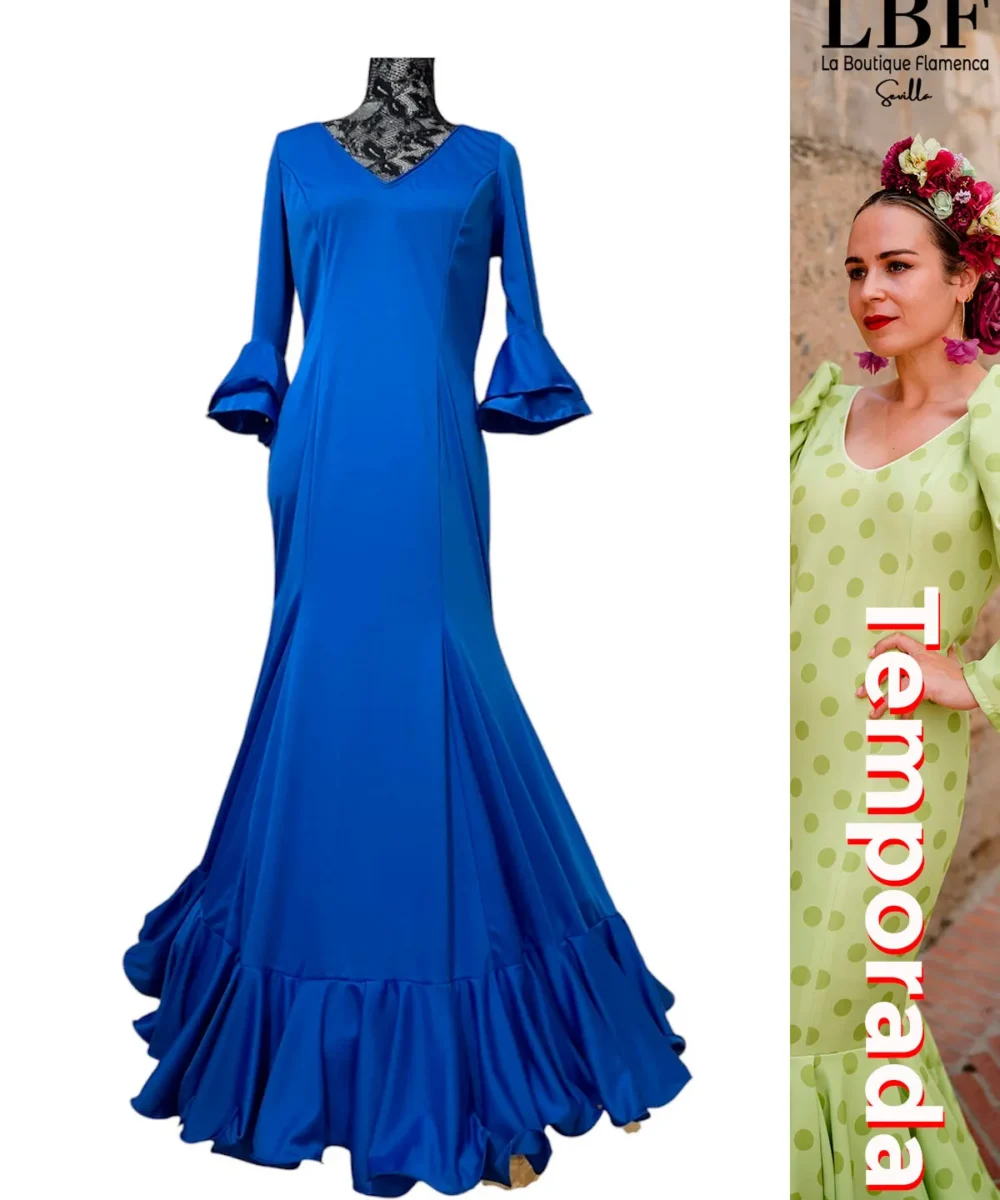 LBF Traje de flamenca Lycra bata de nejas. Tallas desde XS a XXXL - Imagen 2