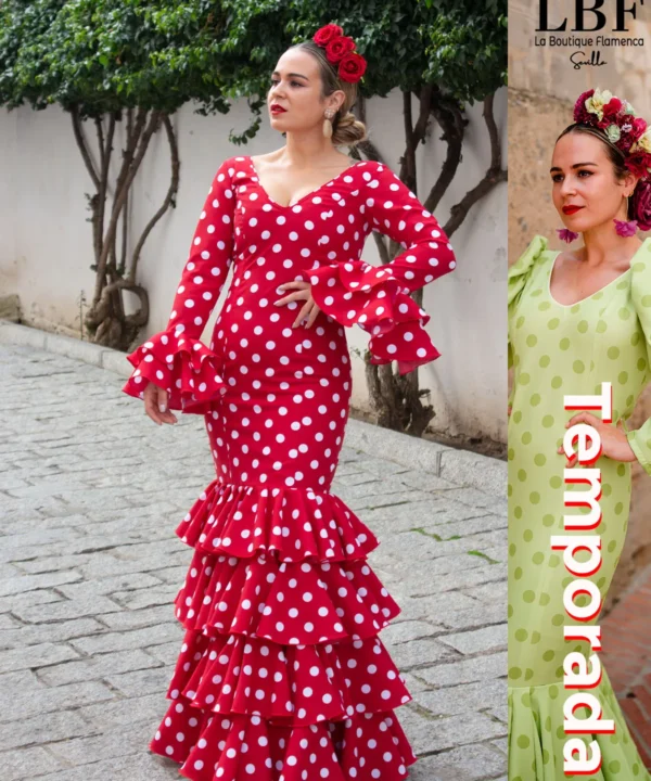 LBF Traje de flamenca Azahar lunar mediano. POR ENCARGO