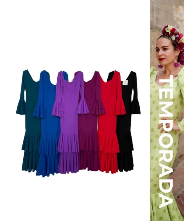 LBF Traje de flamenca lycra escote corazón. Tallas XS a XXL