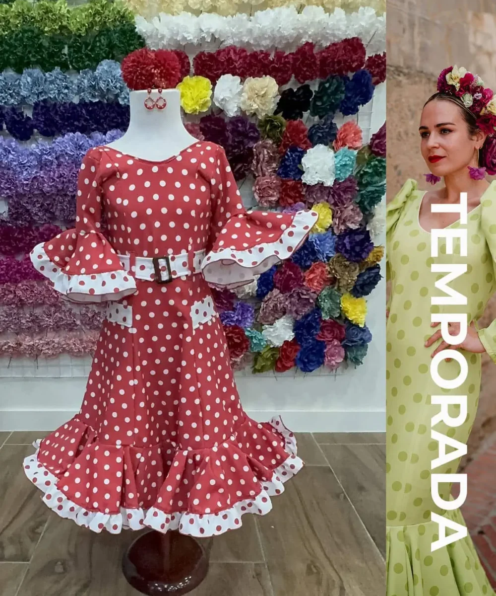 LBF Traje de flamenca bata Lycra bioelastica. Tallas 2 a 12