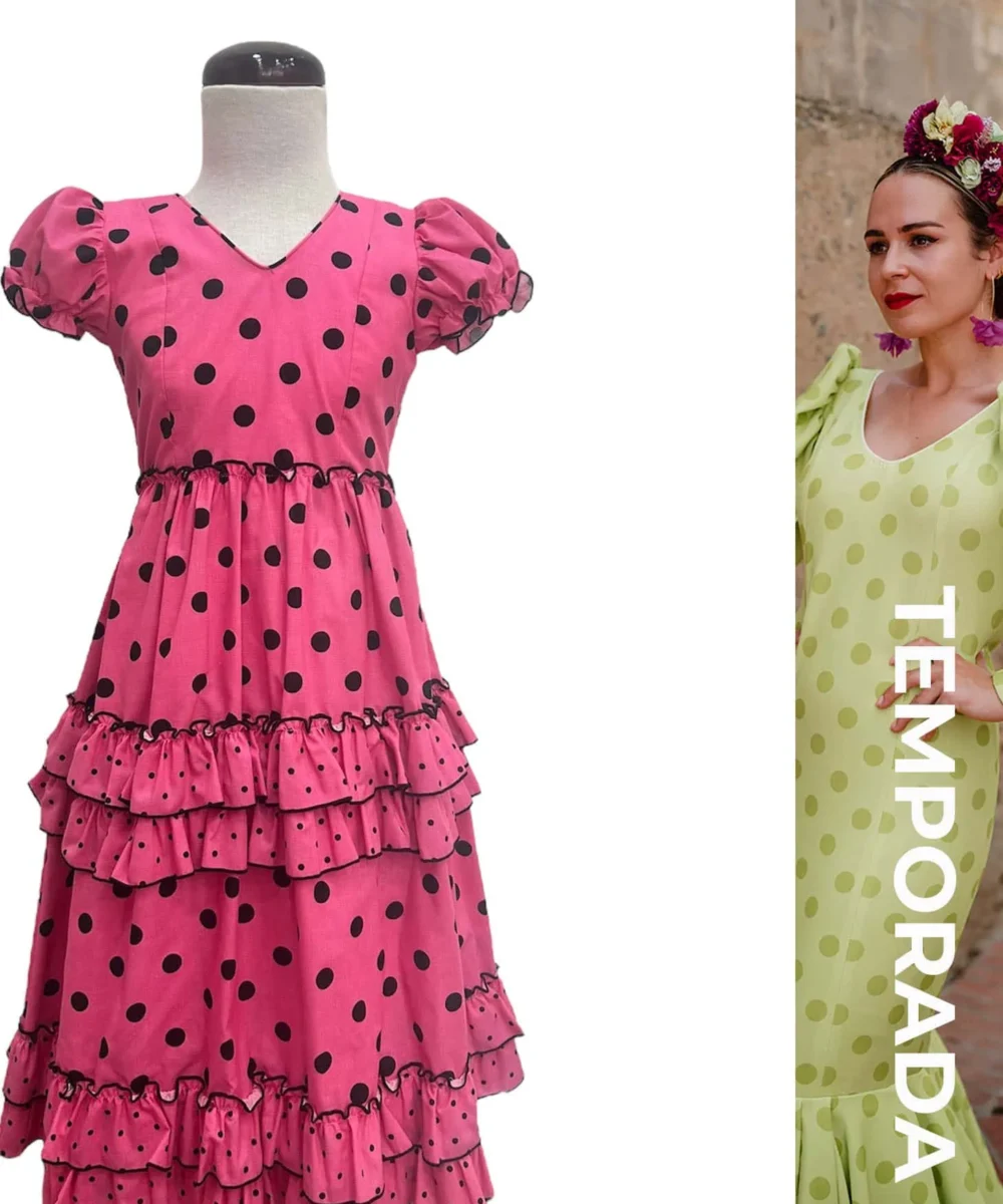 LBF Traje de flamenca bata Lola Popelin. Tallas 4,6 y 8