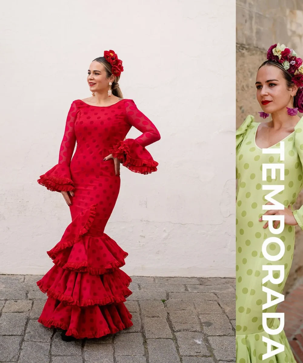 LBF Traje de flamenca Flamenca LUNAR. Tallas 34-48 y varios colores