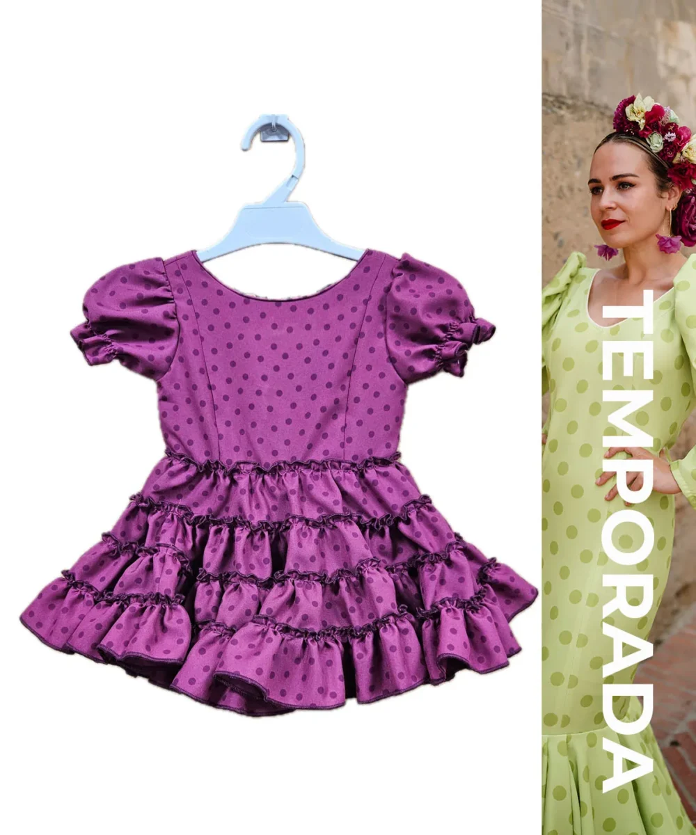 LBF Traje de flamenca Córdoba niña. Tallas 1-8 varios colores