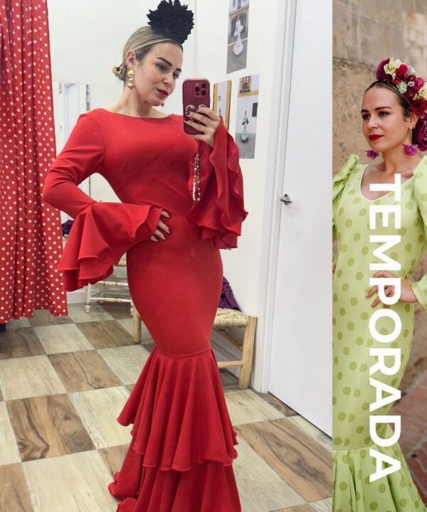 LBF Traje de flamenca lycra espalda al aire. Tallas XS A XXL