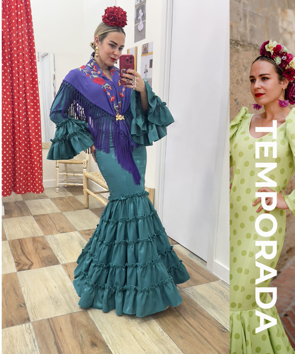 LBF Traje de flamenca Lupita Jacquar. Tallas 34 a 48 varios colores - Imagen 3