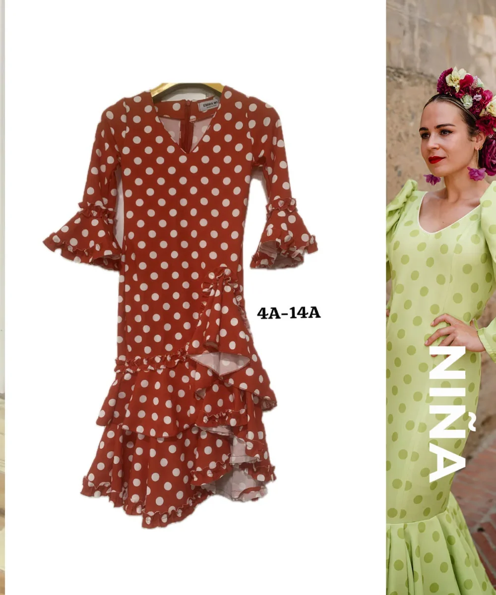 LBF Traje de flamenca niña lycra. Tallas 4-14varios colores