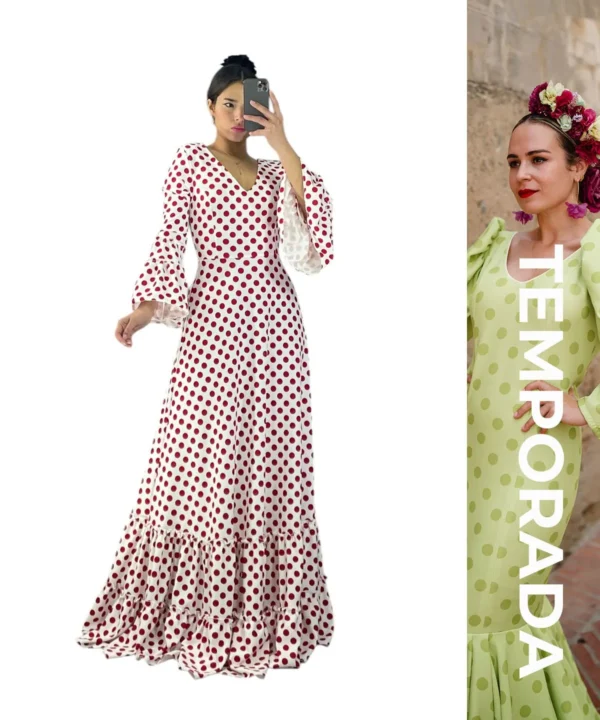 LBF Traje de flamenca bata lunar canastera. Tallas xs a xxl