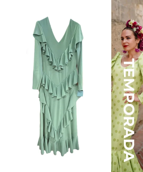 LBF Traje de flamenca multivolantes. Tallas xs a xxl