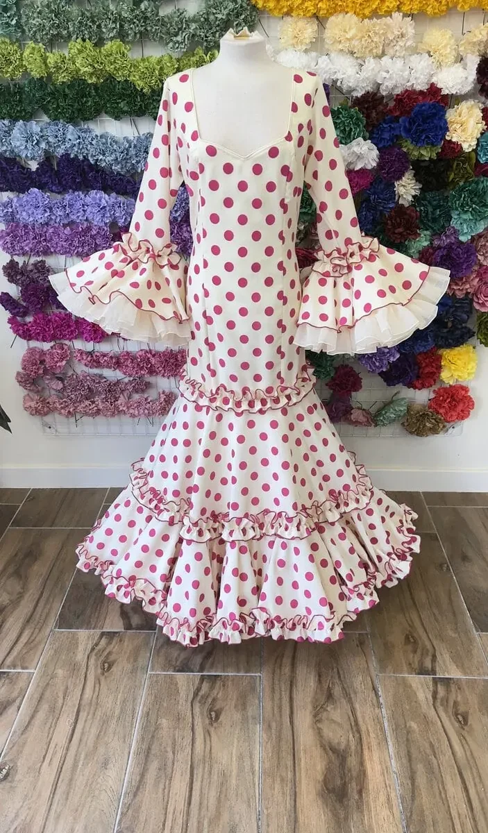 LBF Traje de flamenca Rocio flocado. Talla 34,36 y 46