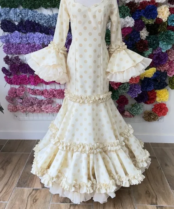 LBF Traje de flamenca Rocio flocado. Talla 38,40,46