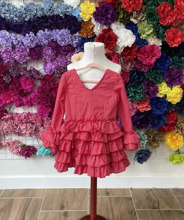 LBF Traje de flamenca niña Popelín. Talla 4