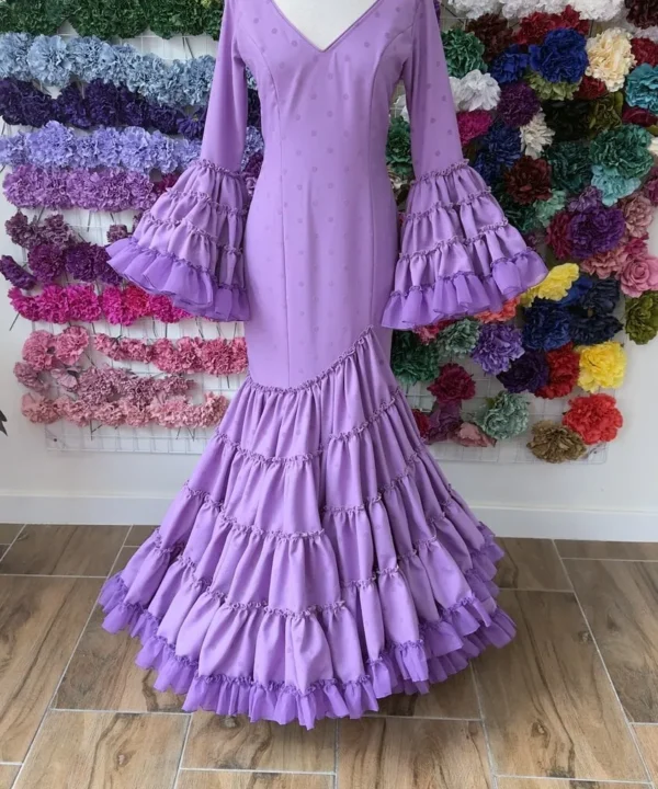 LBF Traje de flamenca Andrea flocado. Talla 36