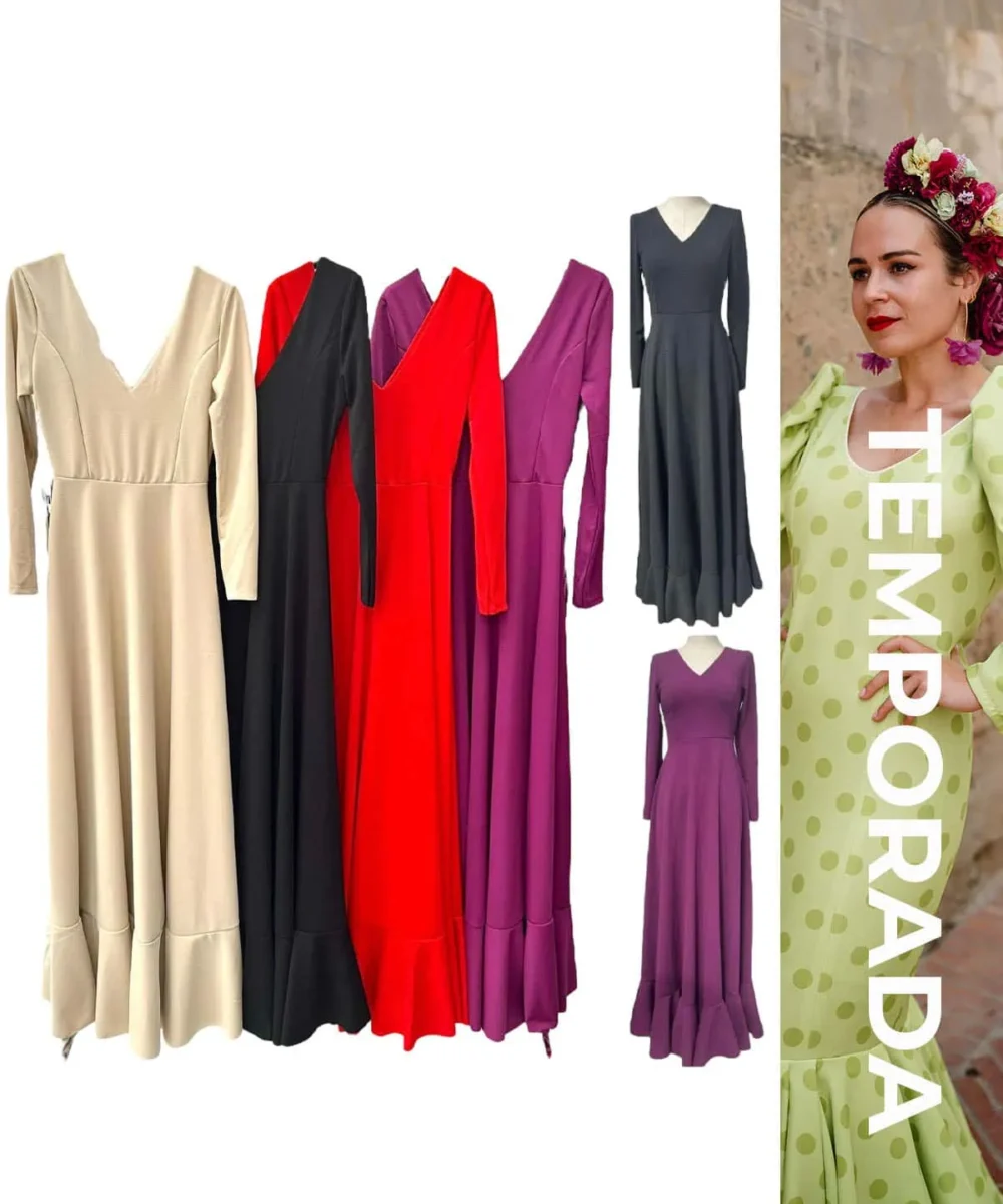 LBF Traje de flamenca bata básica. Talla xs a xxl