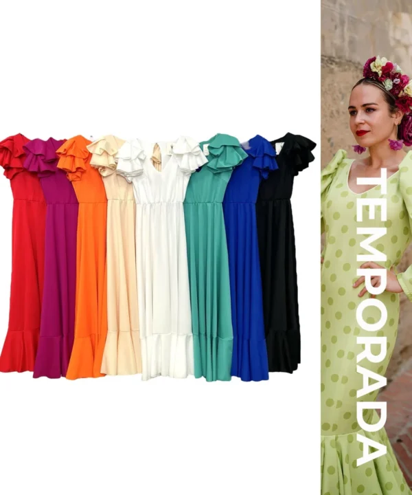 LBF Traje de flamenca bata básica. Talla xs a xxl