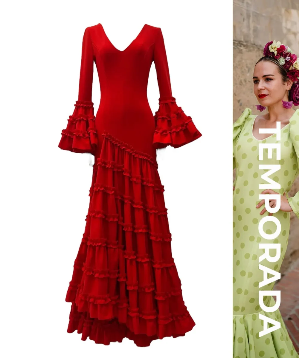 LBF Traje de flamenca IRENE lycra. Talla  xs-xxl - Imagen 2