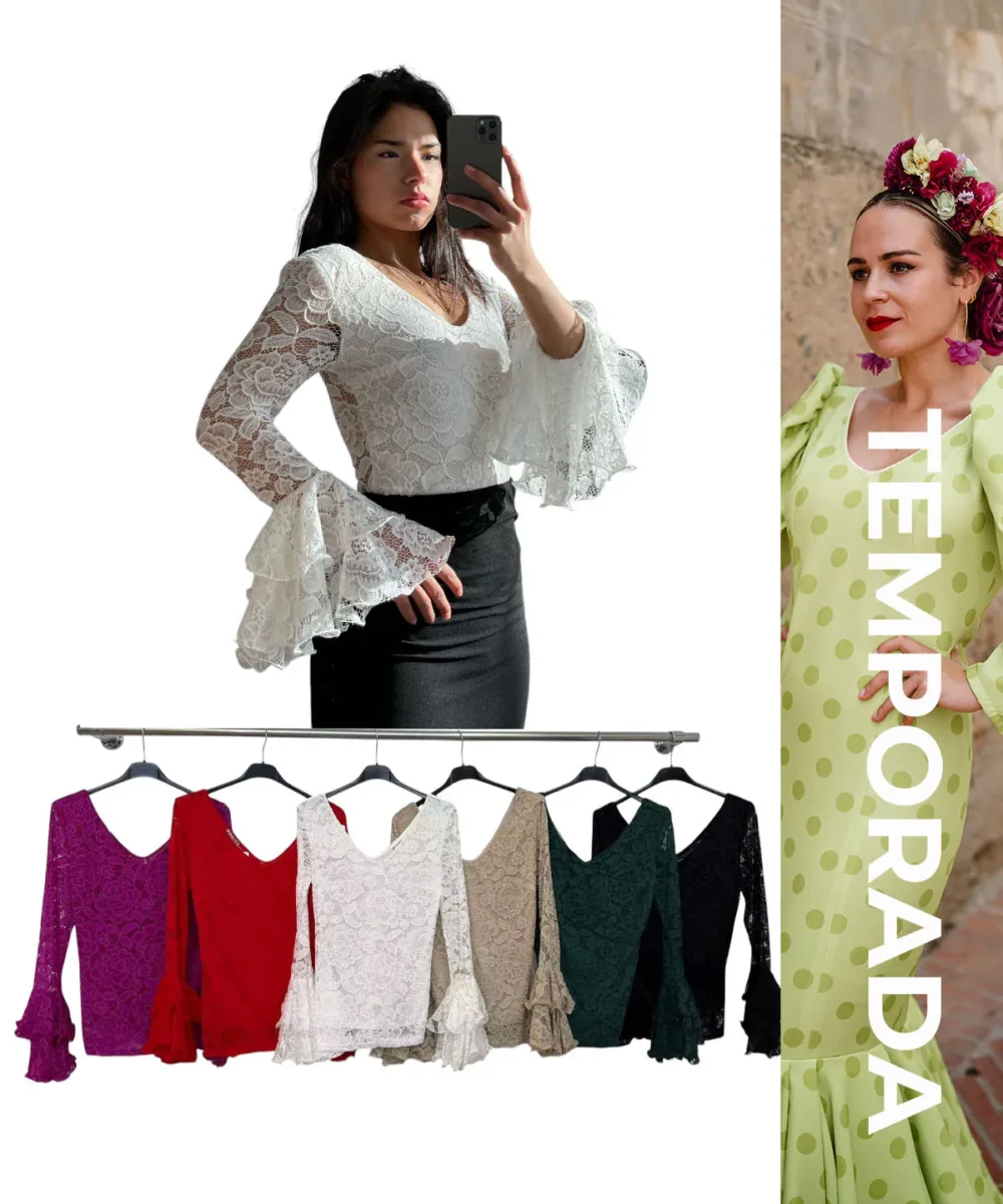LBF Camisas blonda lycra. Talla Única