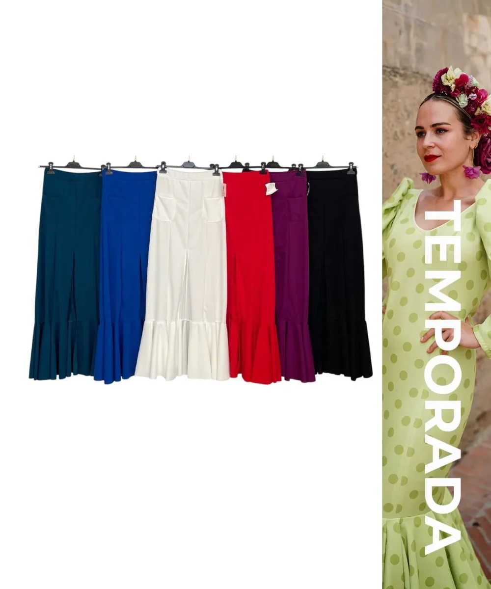 LBF Falda flamenca goma cintura y apertura. Talla única