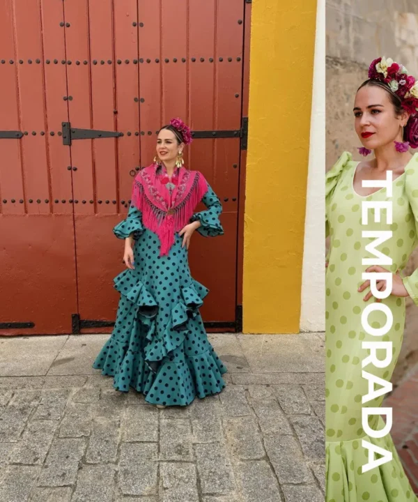 LBF Traje de flamenca Cataleya Strech. Tallas 34 a 52 varios colores - Imagen 7