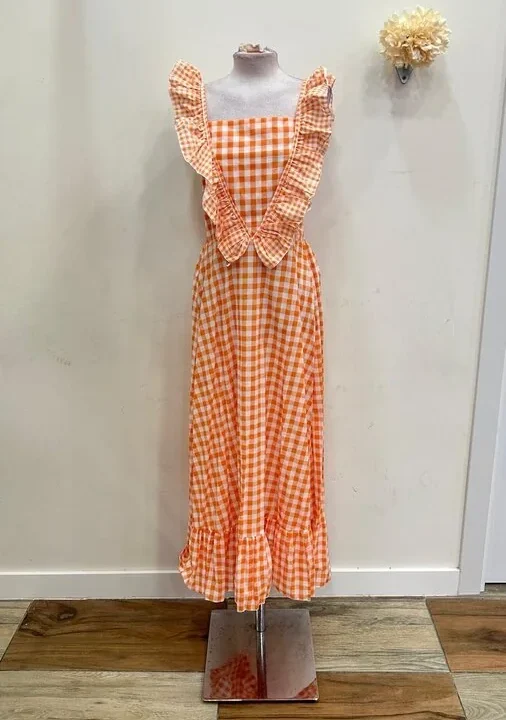 LBF Traje de flamenca bata vichy. Talla Única