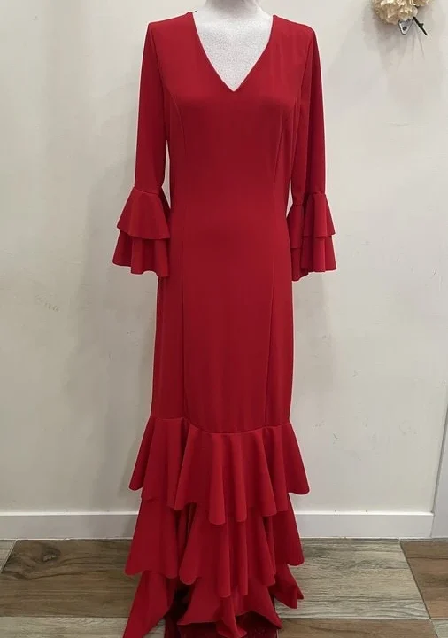 LBF Traje de flamenca tres volantes. Talla XL-XXL