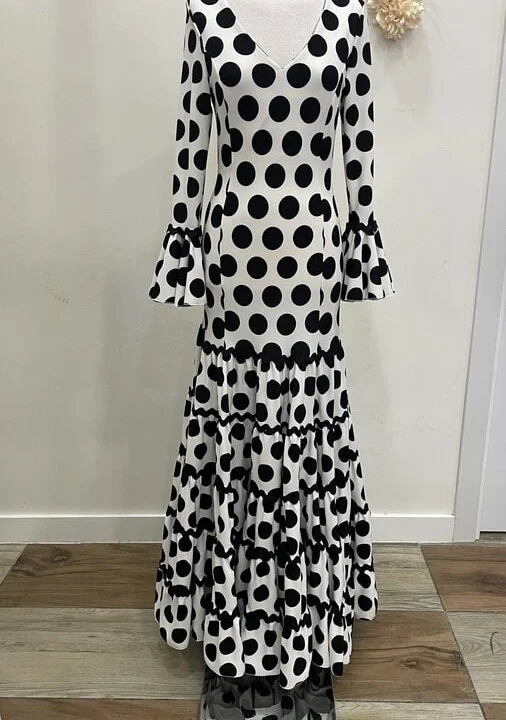 LBF Traje de flamenca canastero lunar. Talla XS-S