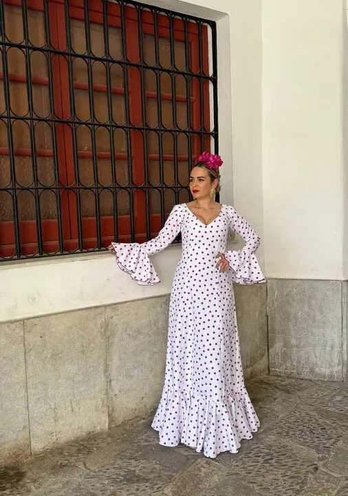 LBF Traje de flamenca Bata nejas Carmela Strech Talla 36 a 48 varios colores