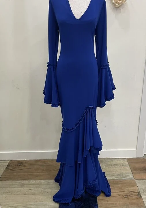 LBF Traje de flamenca dos volantes con garrucha. Talla XS-S