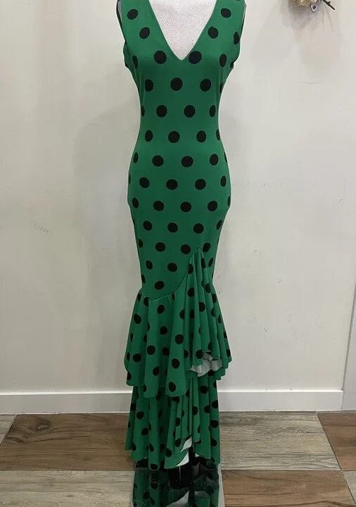 LBF Traje de flamenca dos volantes sin mangas. Talla M-L