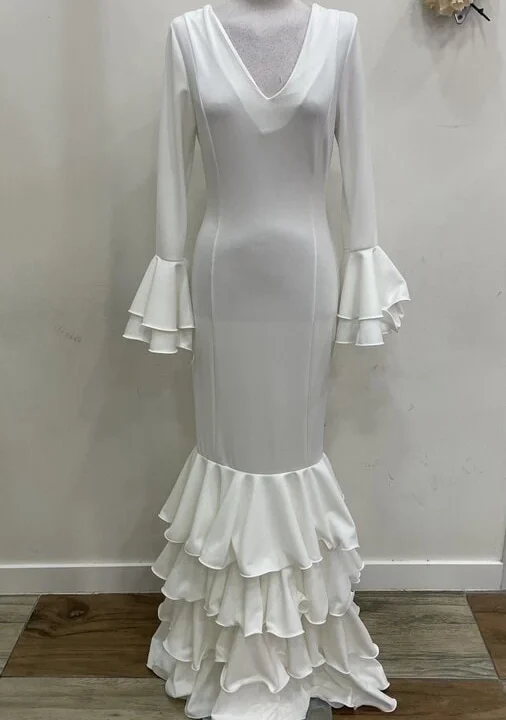LBF Traje de flamenca cuatro volantes. Talla XS-S