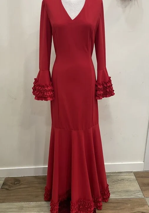 LBF Traje de flamenca canastero con garruchas. Talla XL-XXL