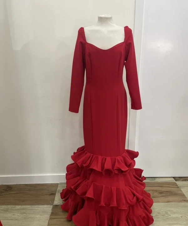 LBF Traje de flamenca Jamonero rojo. Talla 44