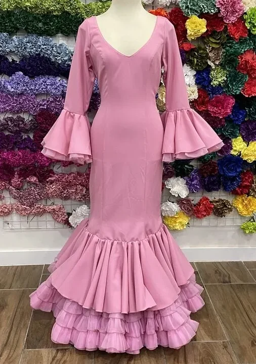 LBF Traje flamenca clavel rosa. Talla 36