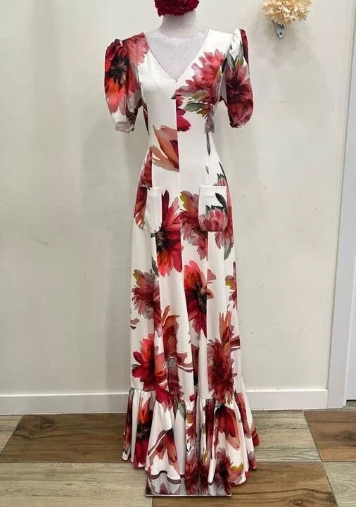 LBF Traje flamenca bata floral. Talla 36