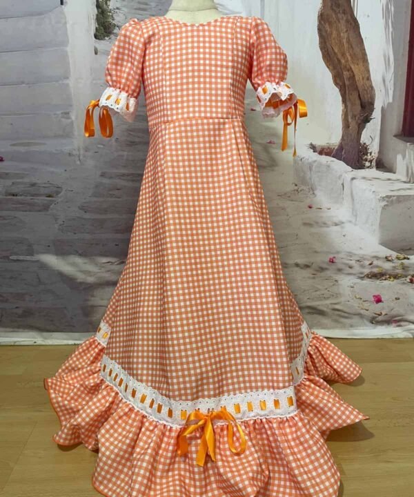 LBF Traje de flamenca niña strech VICHY. Talla 4-12 Varios colores