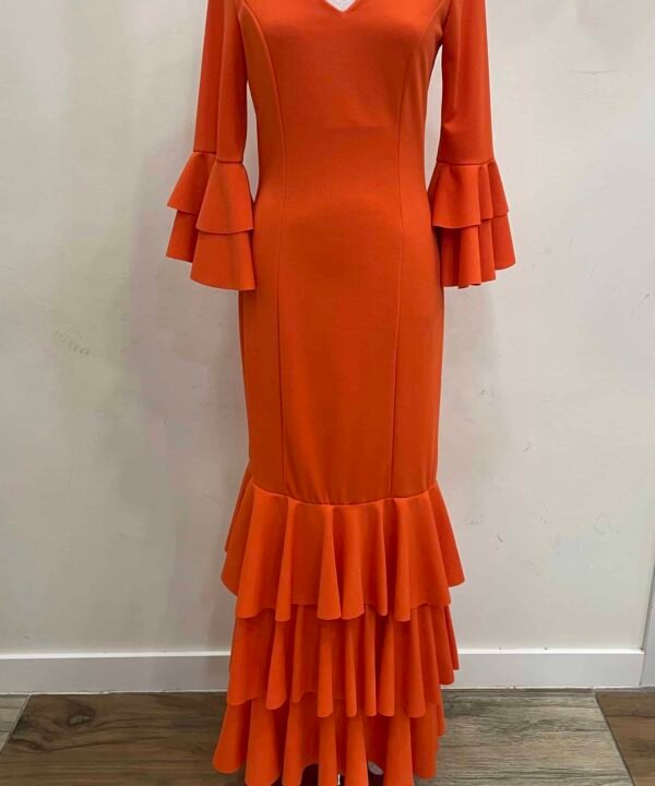 LBF Traje de flamenca tres volantes iguales. Talla XL-XXL