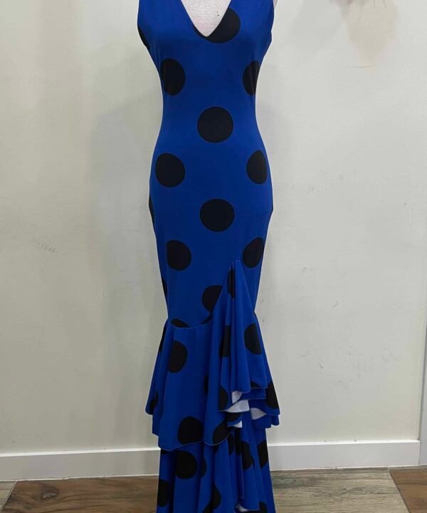LBF Traje de flamenca dos volantes con y lunar de galleta. Talla M-L