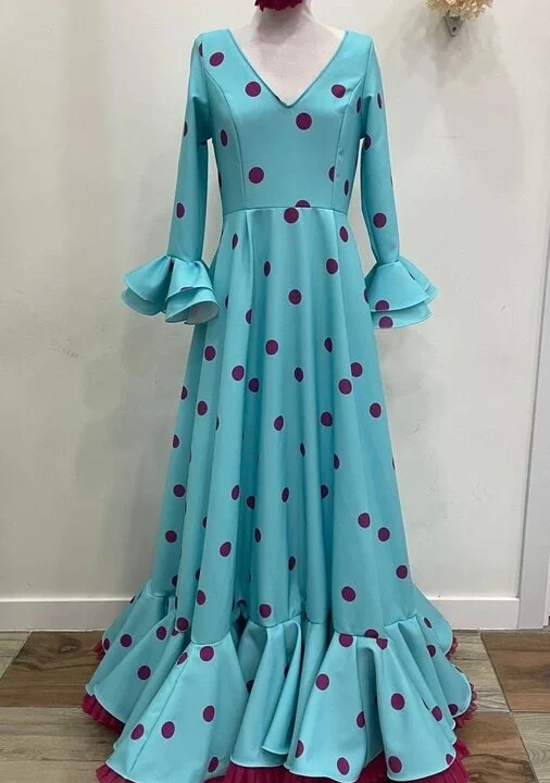 LBF Traje de flamenca Paula strech lunar. Tallas desde 36-46 varios colores - Imagen 3