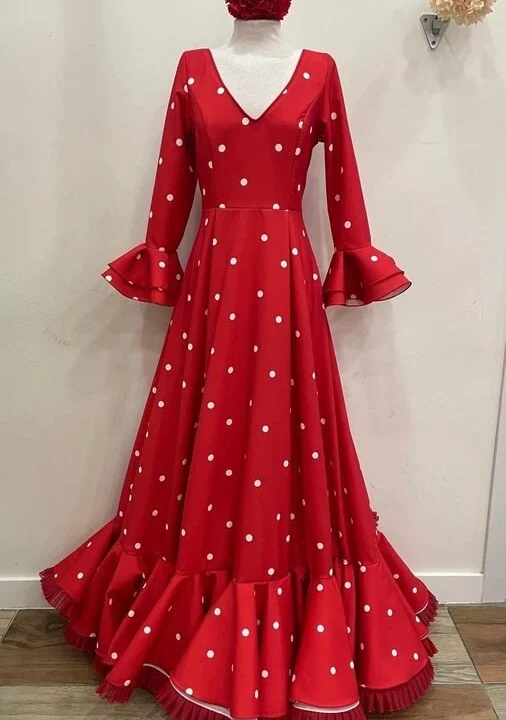 LBF Traje de flamenca Paula strech lunar. Tallas desde 36-46 varios colores