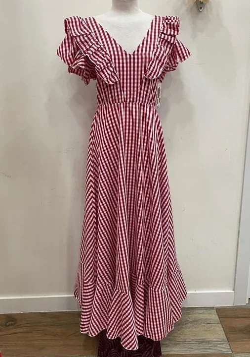 LBF Traje de flamenca bata Vichy volante sisa. Talla  única