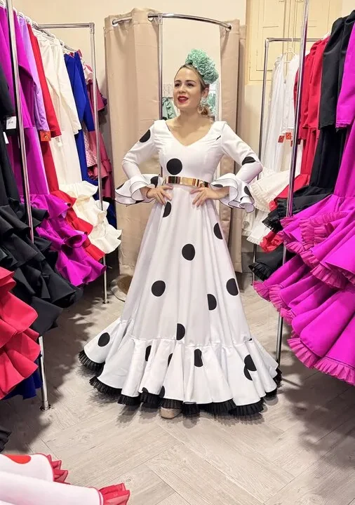 LBF Traje flamenca bata lunar galleta. Talla 38