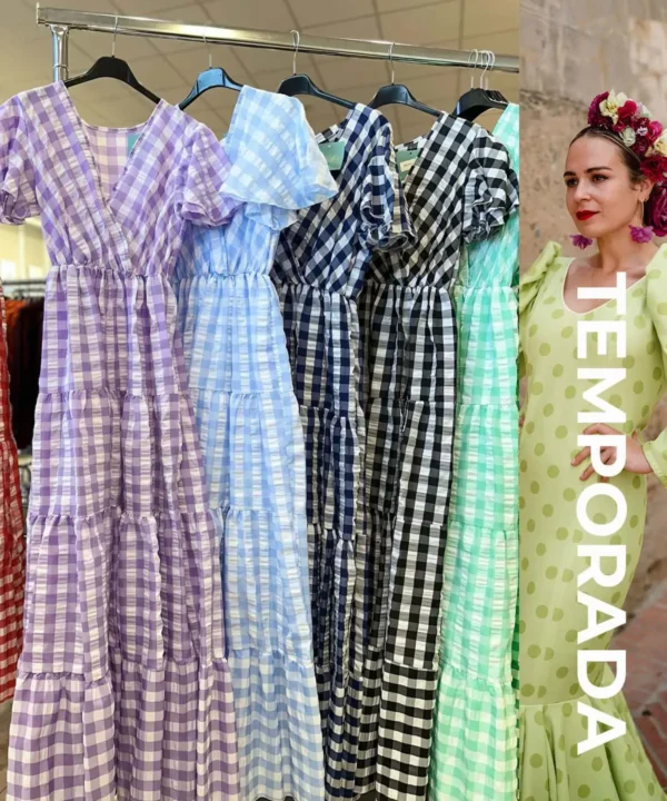 LBF Traje de flamenca bata Vichy canastera. Talla única