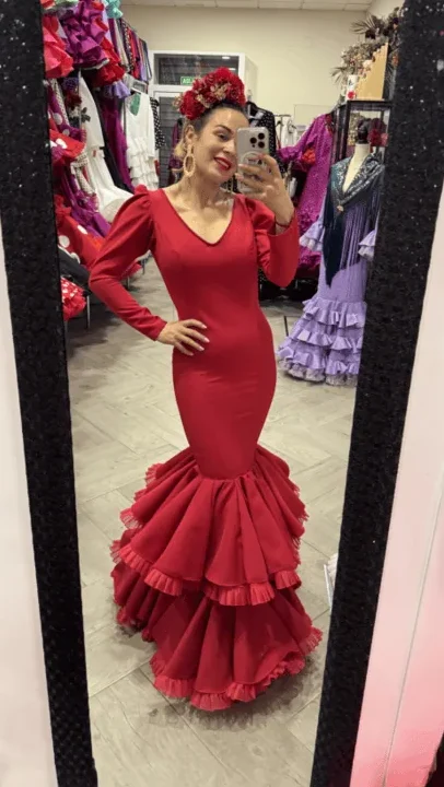LBF Traje de flamenca Alexandra jamón. Talla 38
