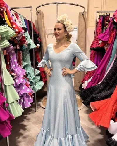 LBF Traje de flamenca Bata Lycra bioelastica. Talla 50