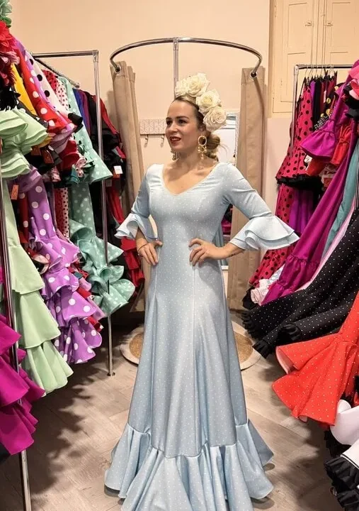 LBF Traje de flamenca Bata Lycra bioelastica. Talla 50