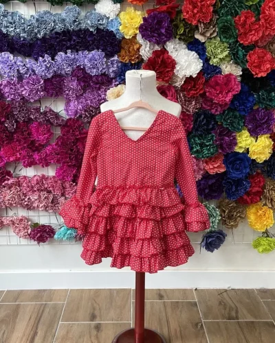 LBF Traje de flamenca niña Popelín. Talla 4